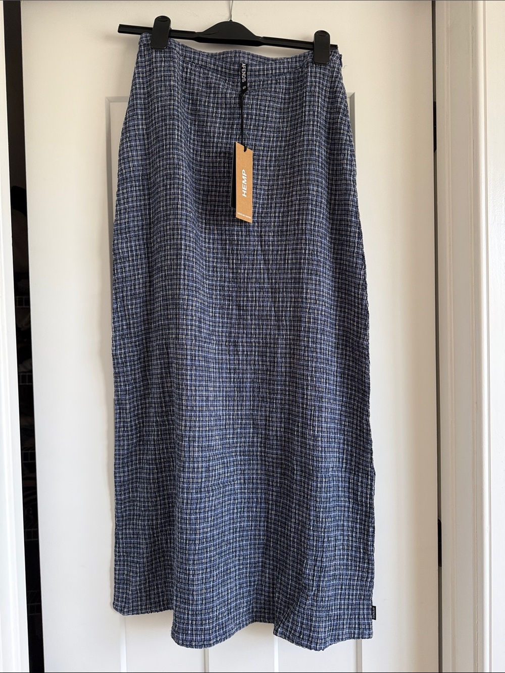 Afends plaid maxi skirt shipwreck seersucker check marlin